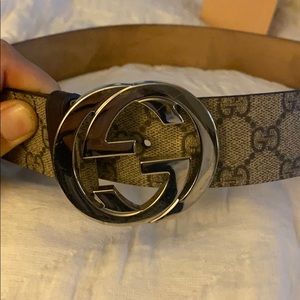 Gg Supreme Belt With silver G buckle